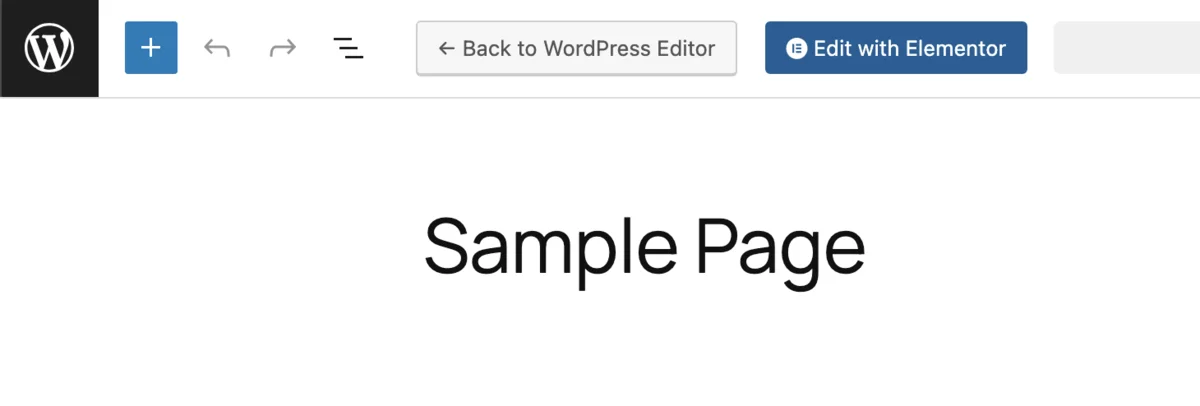 WordPress Edit with Elementor button