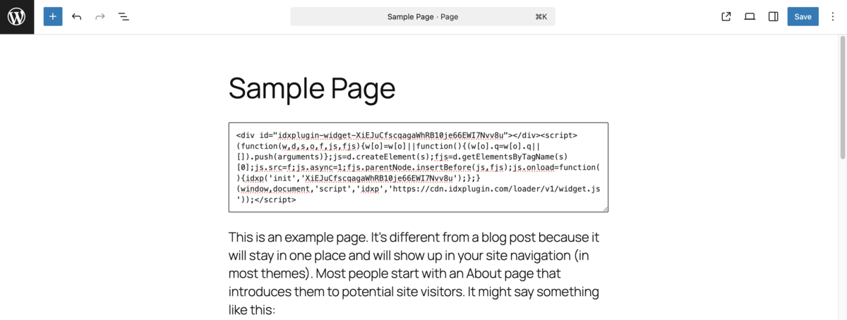 Paste embed code in Gutenberg HTML block