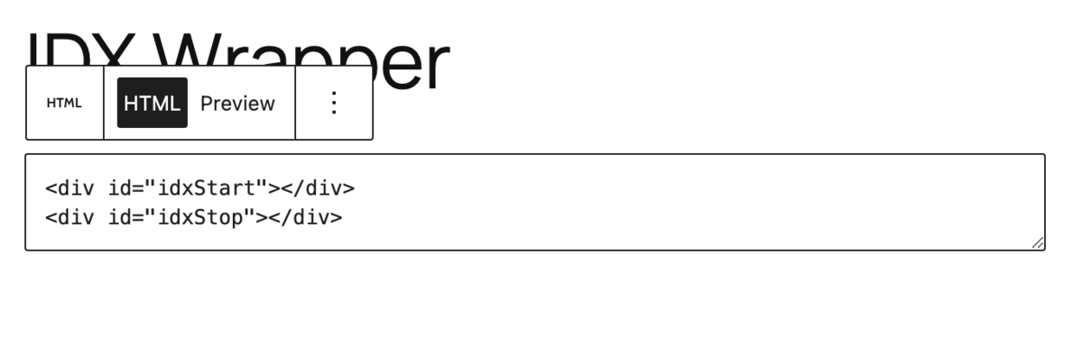 Paste IDX wrapper div tags
