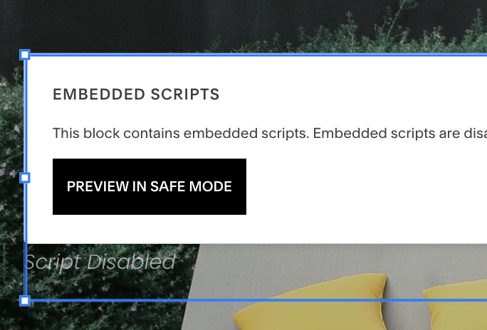Squarespace Preview in Safe Mode