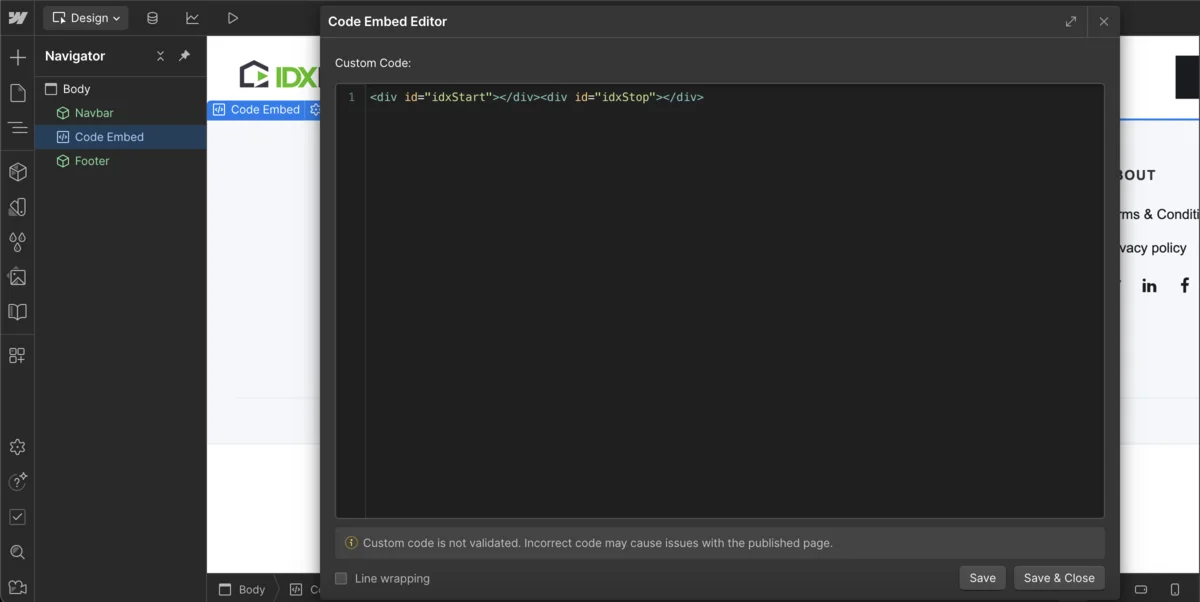 Wrapper div code