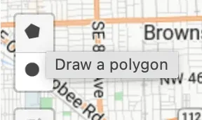 The Draw a polygon control on the saved link map