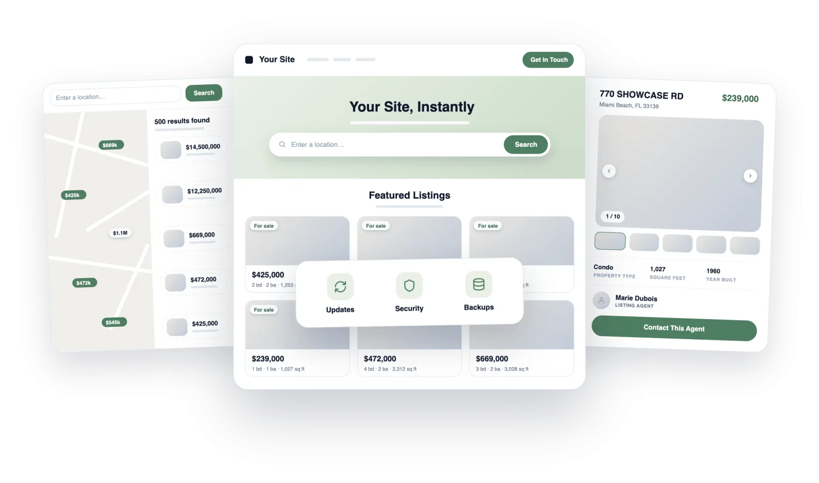 IDX website with a styled real estate search experience on desktop and mobile