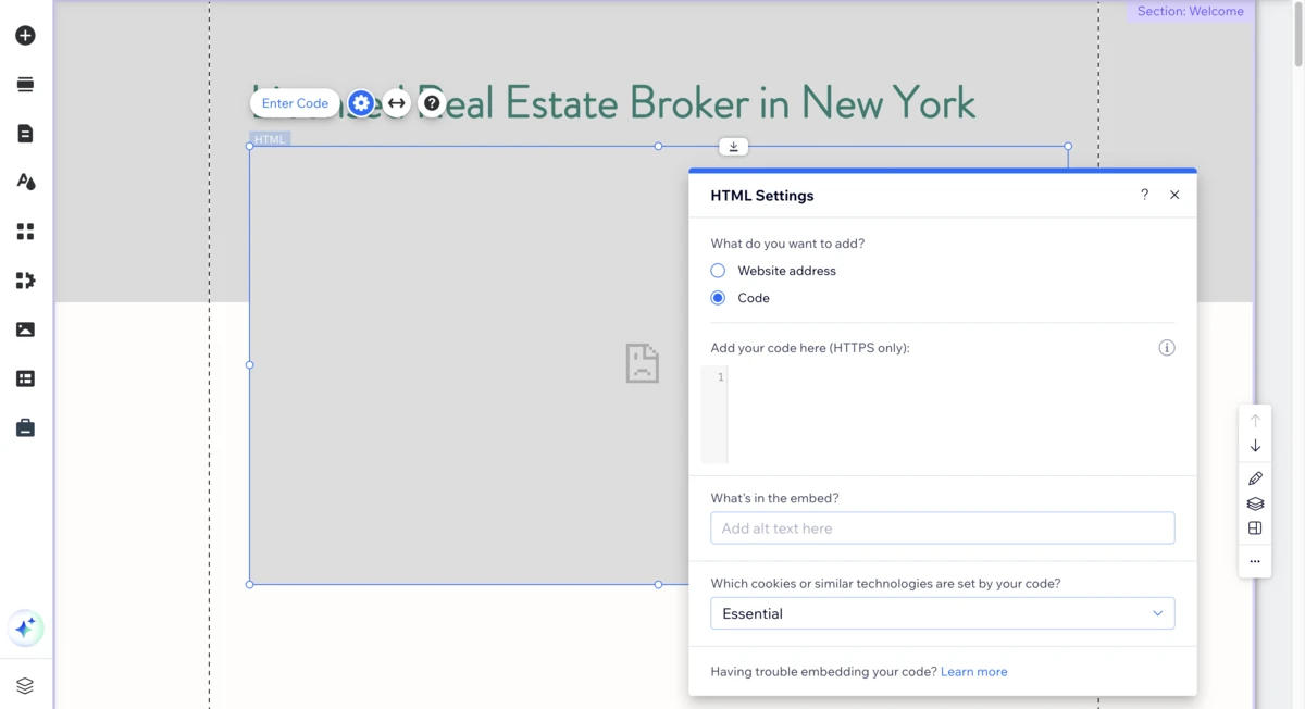 Resizing the HTML element in the Wix editor