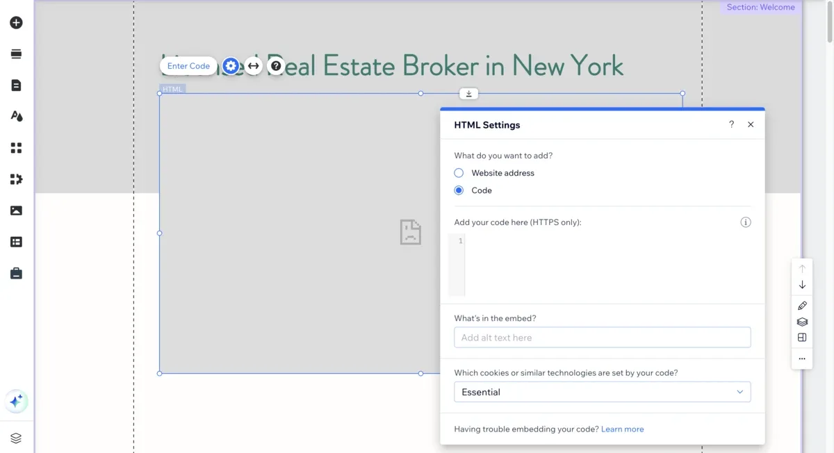 Resizing the HTML element in the Wix editor